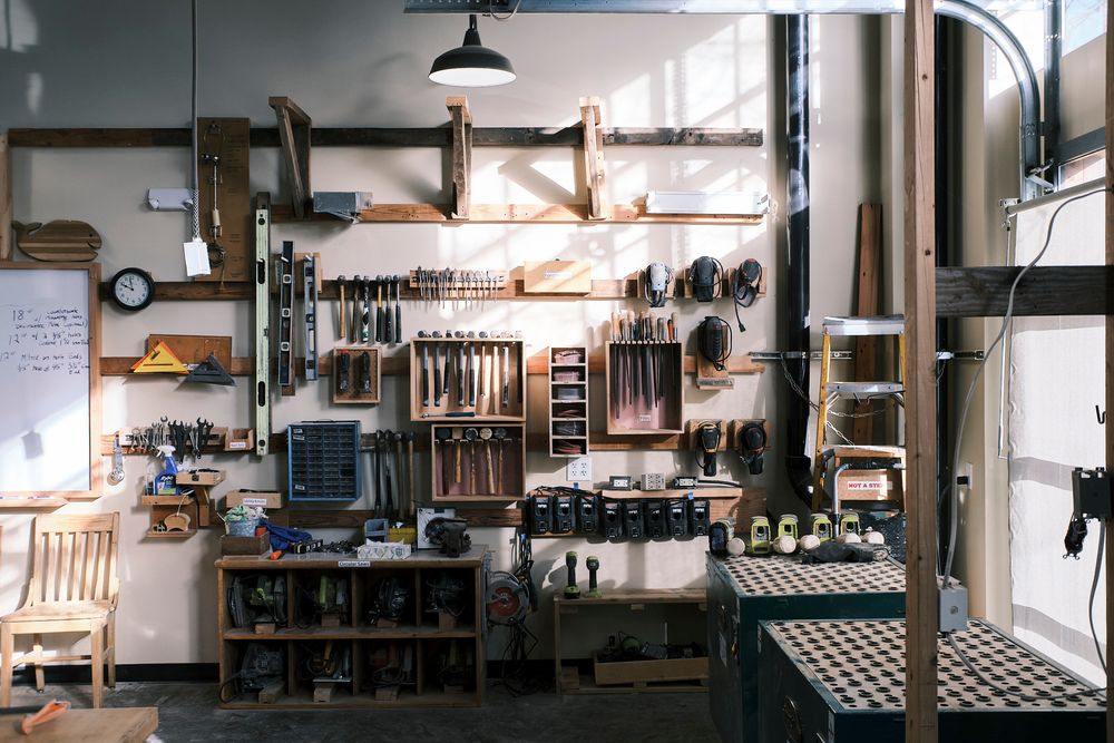Workshop tools in morning light