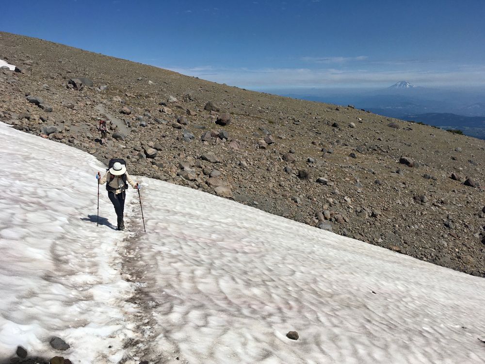 Laurel crossing snow on a mountain range