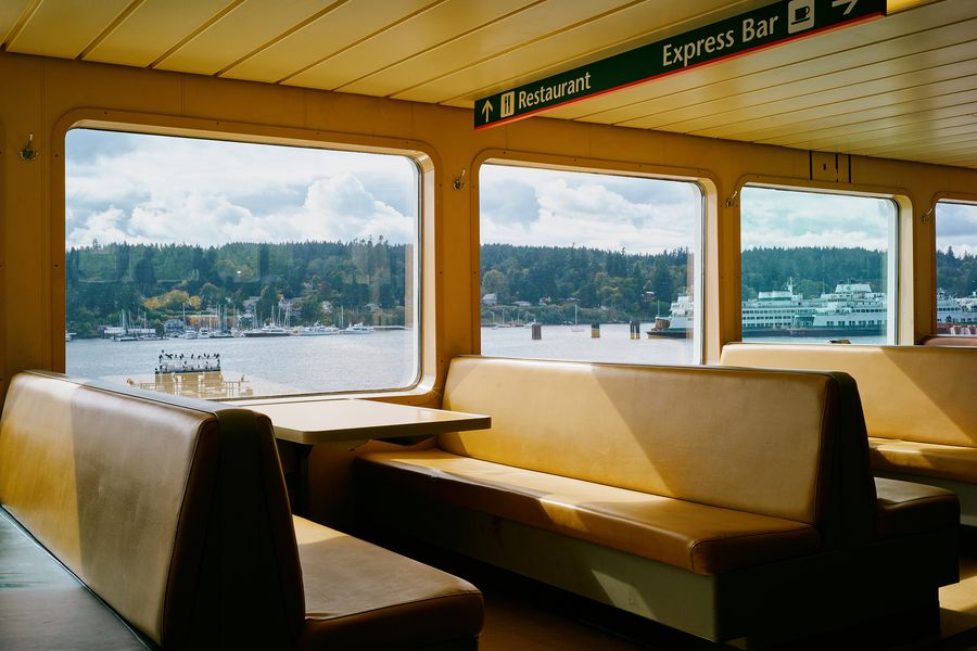 View from inside a Washington State Ferry